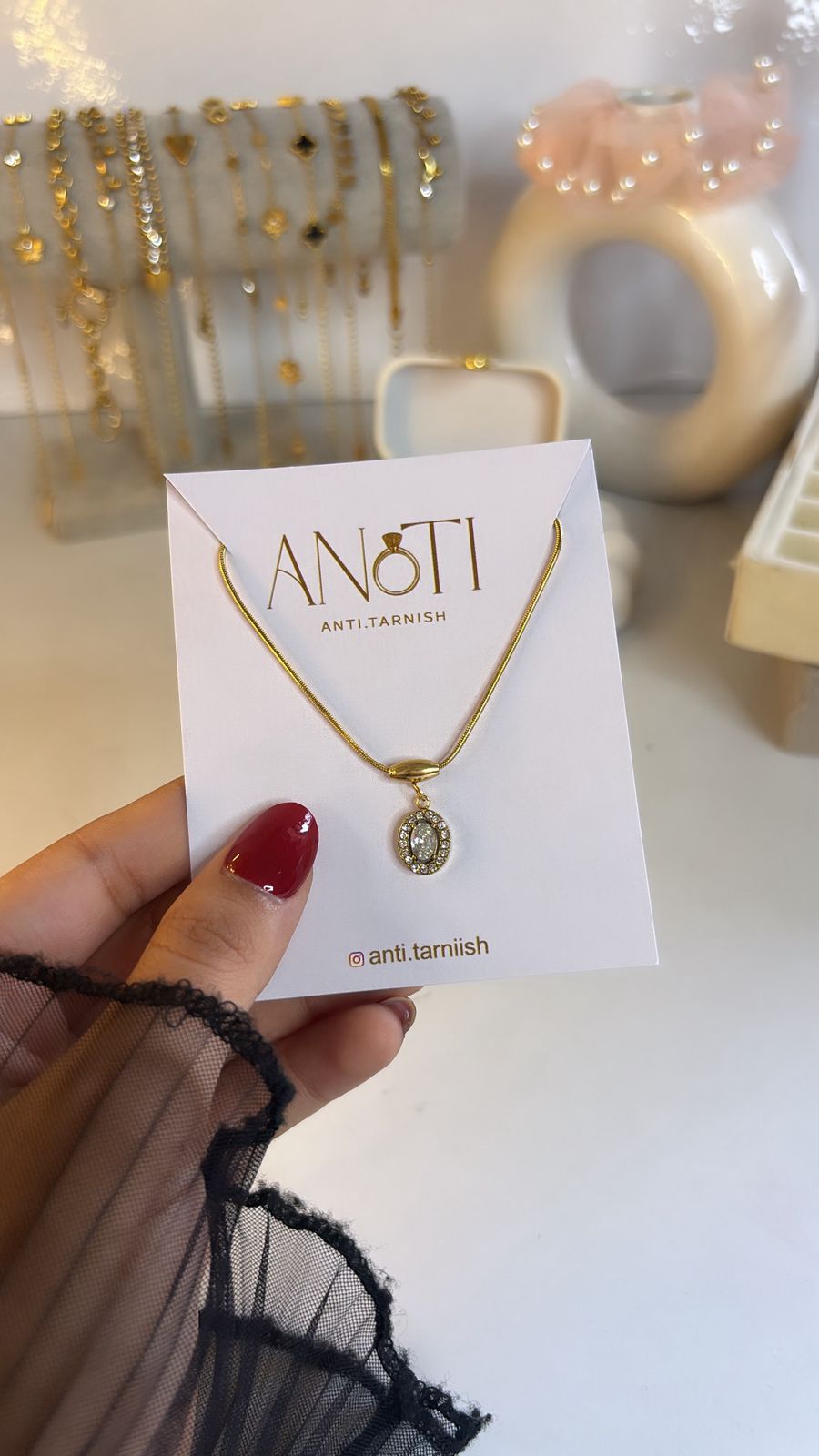 White Oval Pendant
