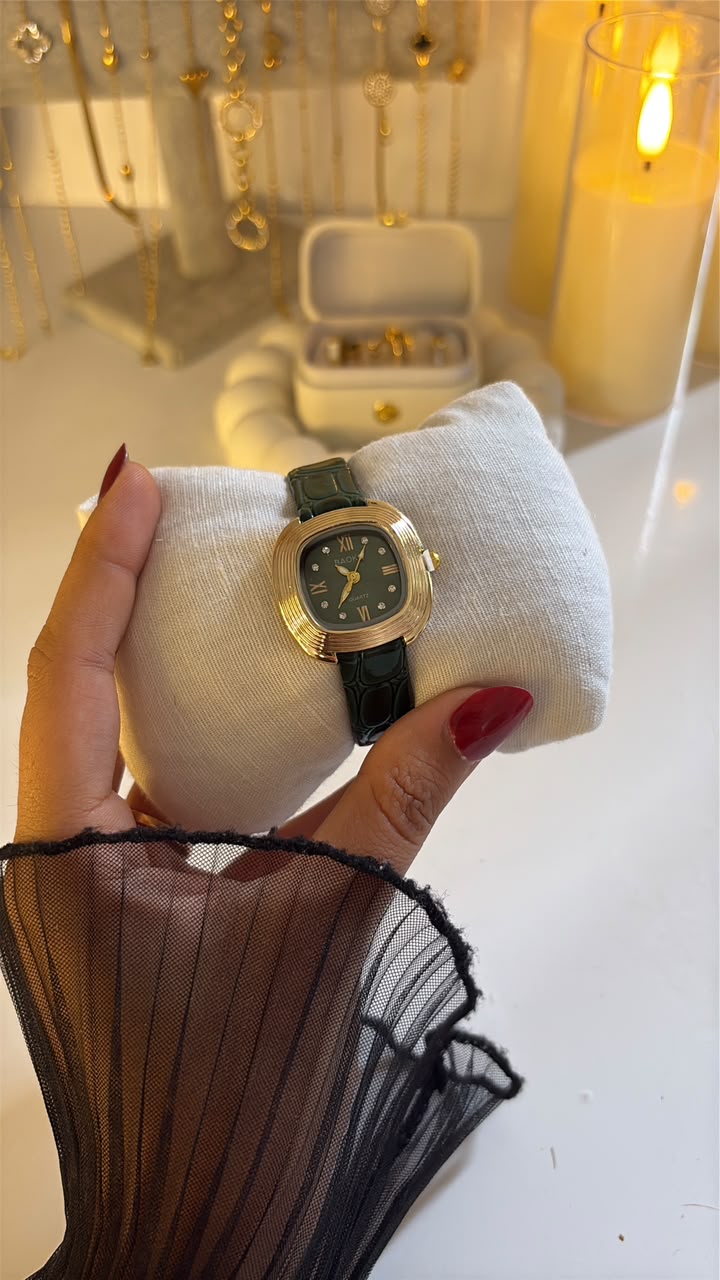 Green Leather Watch