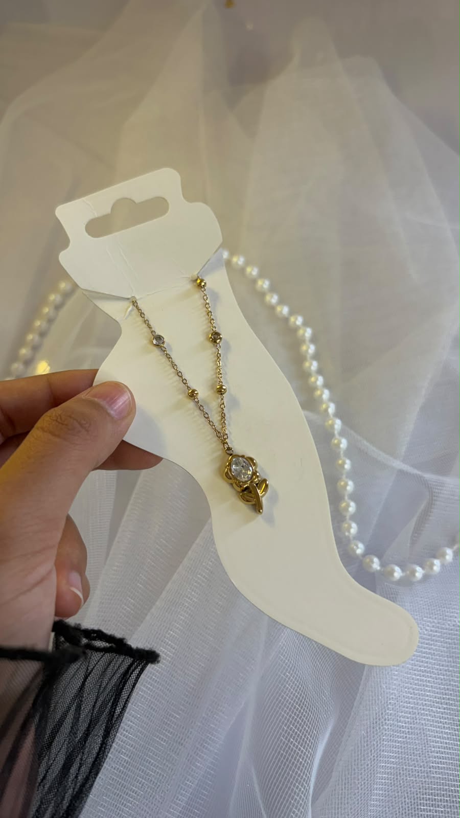 Rose Crystal Anklet
